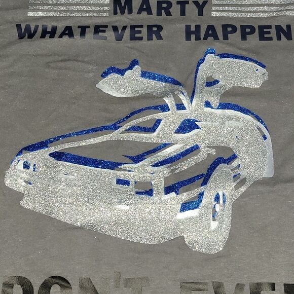 Back to the Future DeLorean Gray Baby Tshirt Women's Size L - Picture 6 of 8